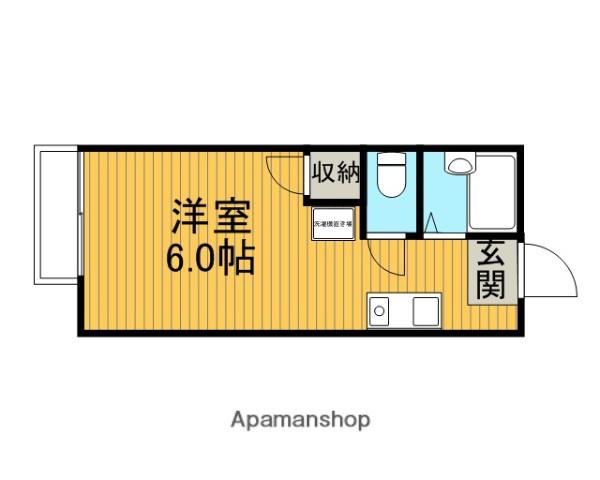 シャトーレ金森(ワンルーム/1階)の間取り写真