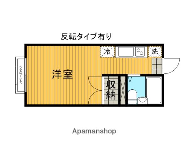 エステートピア金森(ワンルーム/2階)の間取り写真