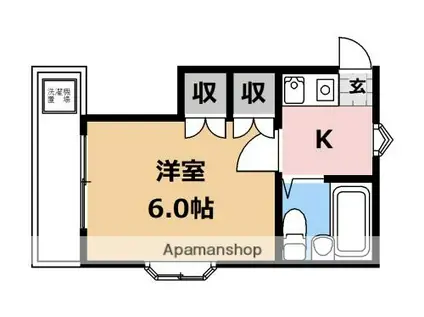 ロマネ渕野辺(1K/2階)の間取り写真