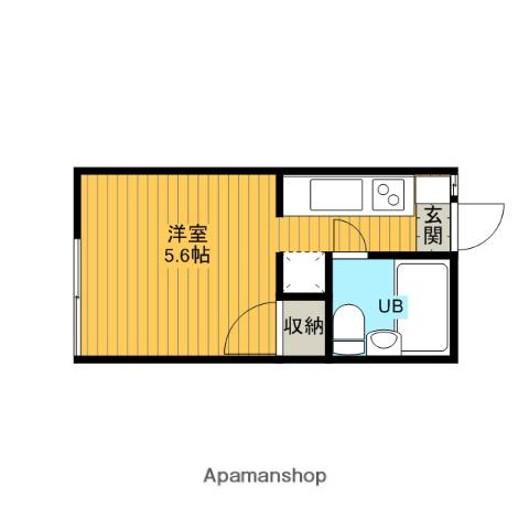 グランドヒル岡上B(ワンルーム/2階)の間取り写真
