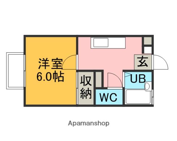 フォレストヒルズE(1K/1階)の間取り写真