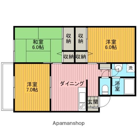 リッチ林間(3DK/1階)の間取り写真