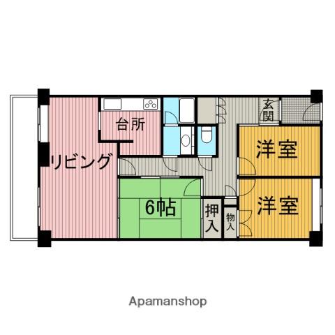モアクレスト玉川学園Ⅰ(3LDK/6階)の間取り写真