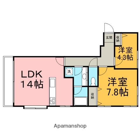マンション芝白金Ⅲ(2LDK/3階)の間取り写真