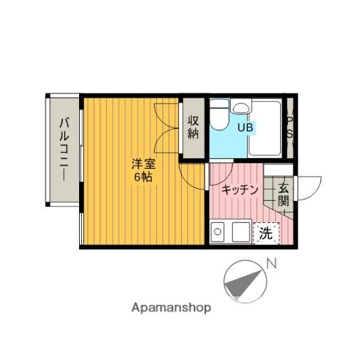 ラポール町田(1K/4階)の間取り写真
