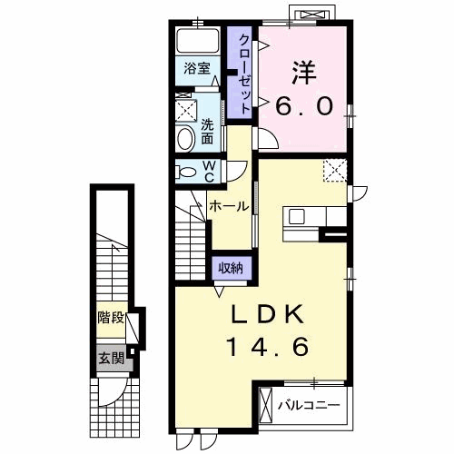 MAISON ANSI(1LDK/2階)の間取り写真