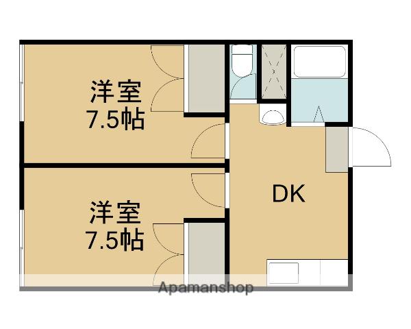 橋本スカイコーポ(2DK/2階)の間取り写真