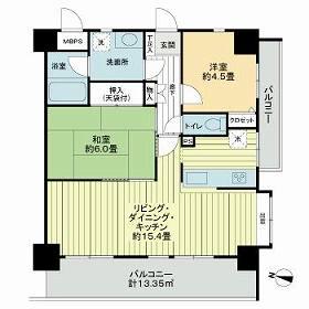 ライオンズマンション橋本駅前(2LDK/10階)の間取り写真