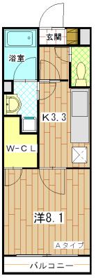 メゾン ド グリュ(1K/1階)の間取り写真