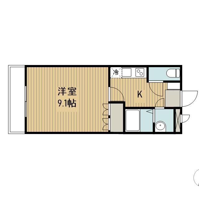 ヴァンベールテラス(1K/3階)の間取り写真