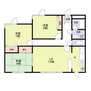 リバティハウス(3LDK/2階)の間取り写真