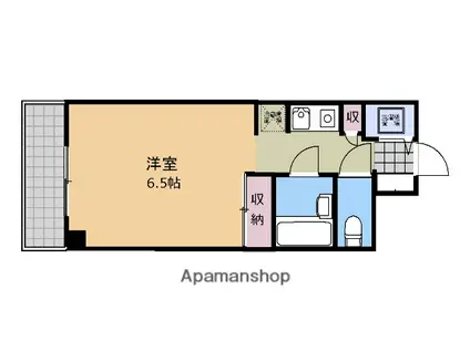 立川幸町クリスタルマンション(ワンルーム/3階)の間取り写真