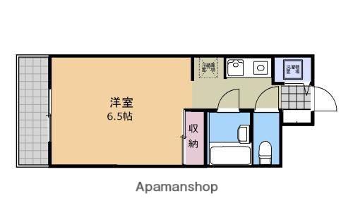 立川幸町クリスタルマンション(ワンルーム/1階)の間取り写真