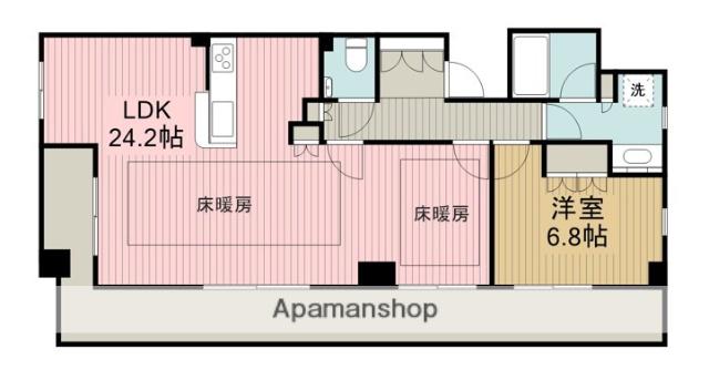 ポレスター町田中町(1LDK/4階)の間取り写真