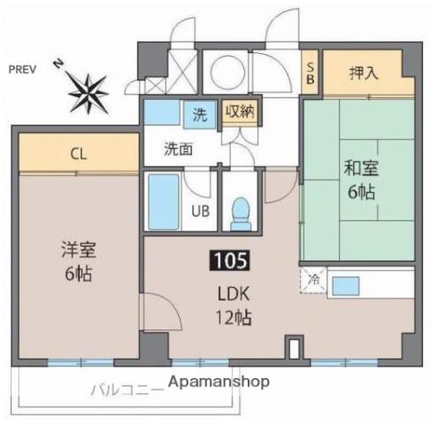 ベルメゾン町田(2LDK/1階)の間取り写真