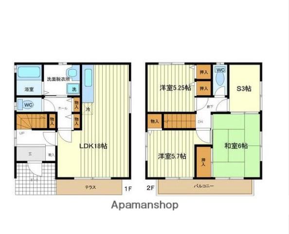 小田急電鉄小田原線 玉川学園前駅 徒歩21分 2階建 築33年(3SLDK)の間取り写真
