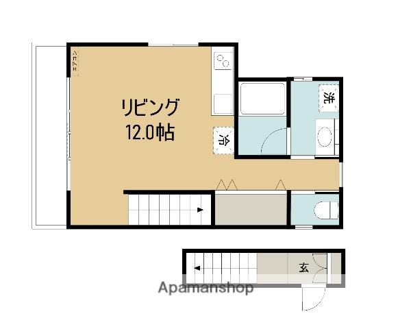 グレース高ヶ坂(ワンルーム/1階)の間取り写真