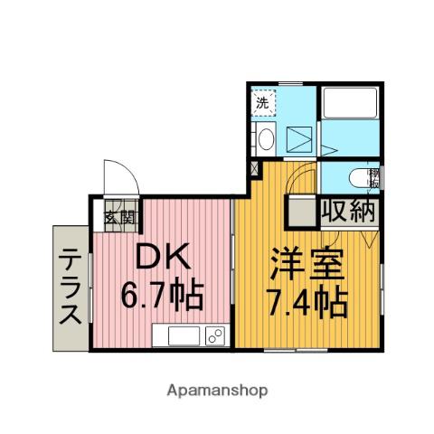 イスト中町(1DK/3階)の間取り写真