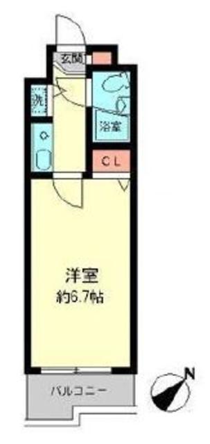 ジョイフル相模原(1K/2階)の間取り写真