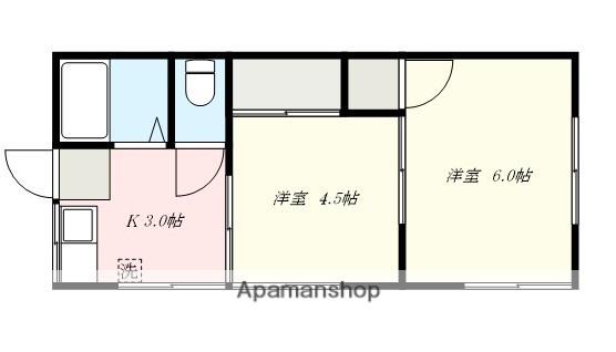 河口荘(2K/2階)の間取り写真