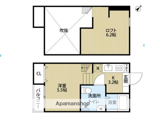 CASA VIVACE町田(ワンルーム/1階)の間取り写真