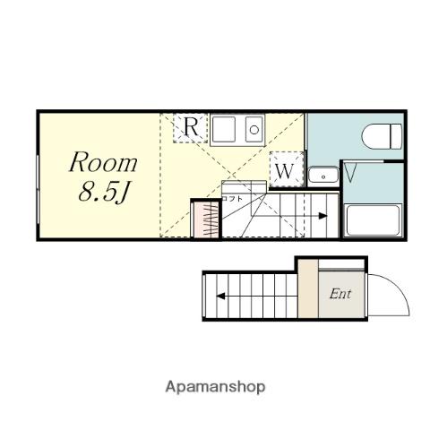 シャテーニュ東林間(ワンルーム/2階)の間取り写真