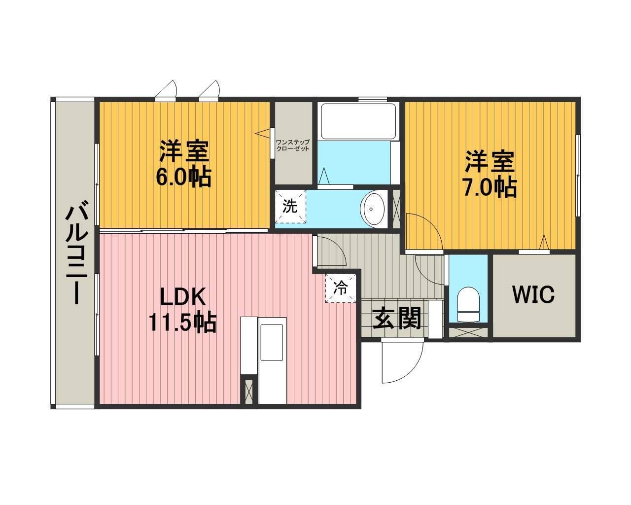 グランドュール(2LDK/3階)の間取り写真