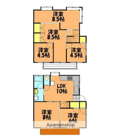 横浜線 成瀬駅 徒歩4分 2階建 築43年(6LDK)の間取り写真