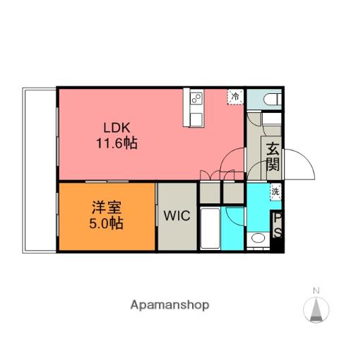 ベルテール町田(1LDK/3階)の間取り写真
