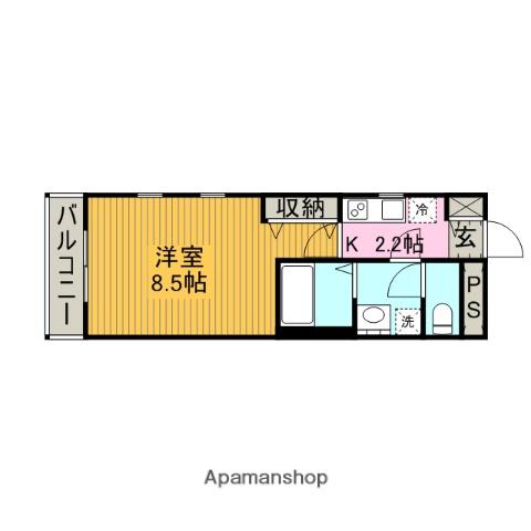 ラフィネ サウス(1K/1階)の間取り写真