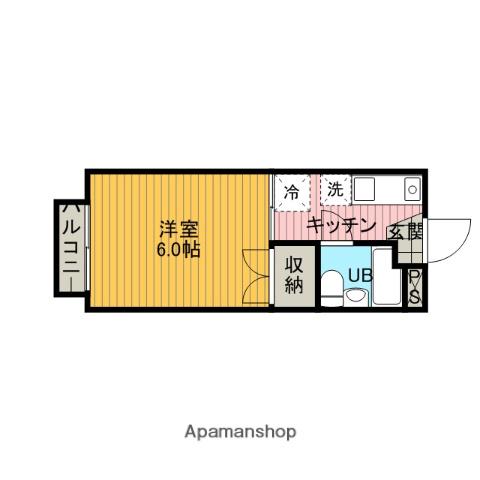 ベルフォーレ鶴川(1K/1階)の間取り写真