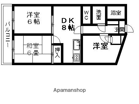 第2すくねハイツ(3DK/2階)の間取り写真
