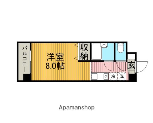 レーベンス相模大野(1K/2階)の間取り写真