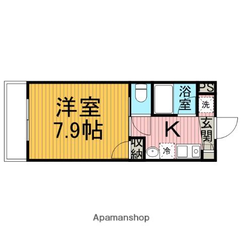 ハイツFK相模大野(1K/5階)の間取り写真