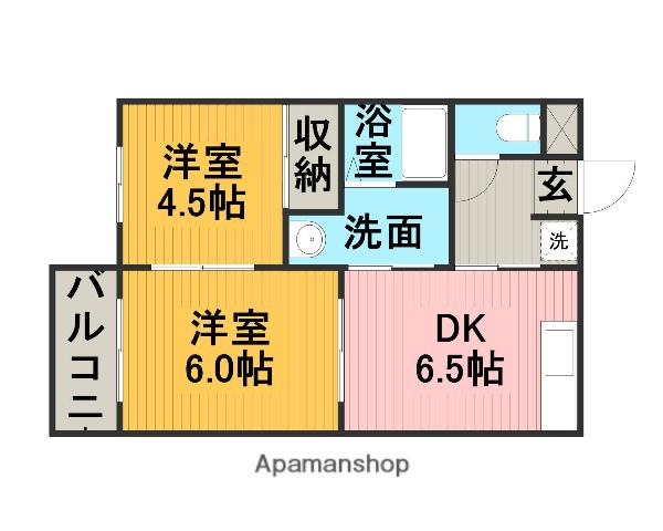 メゾンアピア(2DK/2階)の間取り写真