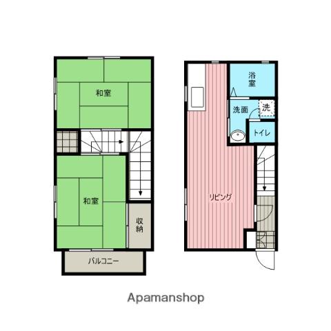 斉藤テラスハウス(2DK)の間取り写真