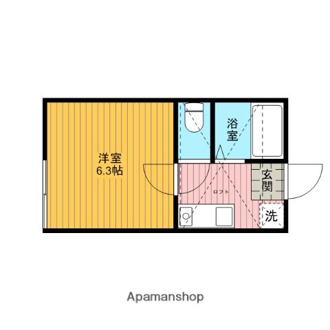 ベテル町田(1K/2階)の間取り写真