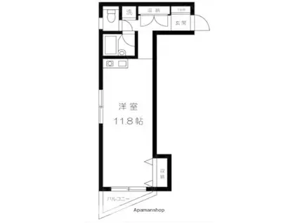 五本木アパートメンツ(ワンルーム/4階)の間取り写真