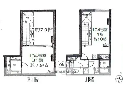 LEGALAND目黒大岡山(2LDK/1階)の間取り写真