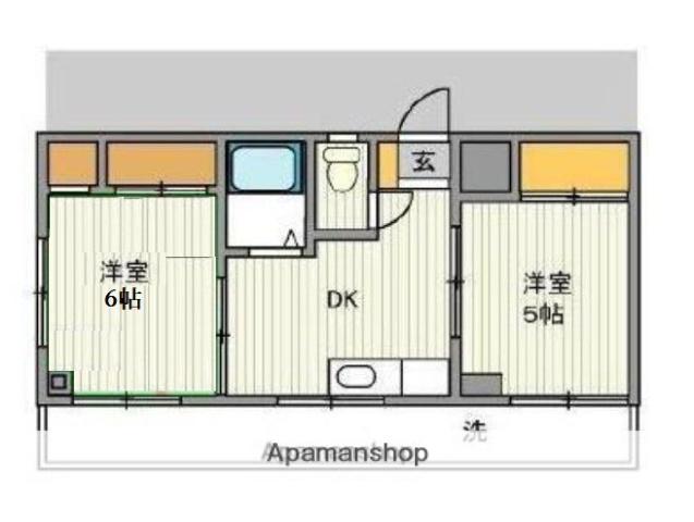 第25シンエイビル(2DK/3階)の間取り写真