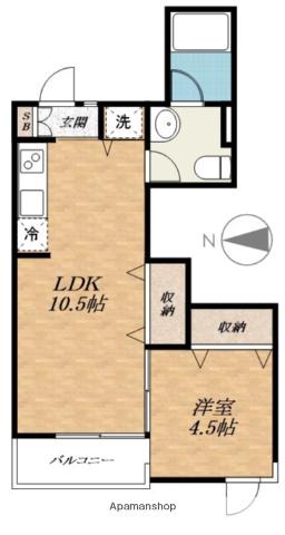 第2シャトレー青山(1LDK/3階)の間取り写真