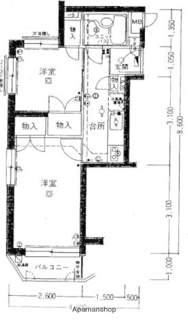 ワコーレ蒲田Ⅰ(2K/5階)の間取り写真