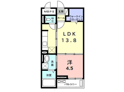 エスペランザ(1LDK/1階)の間取り写真