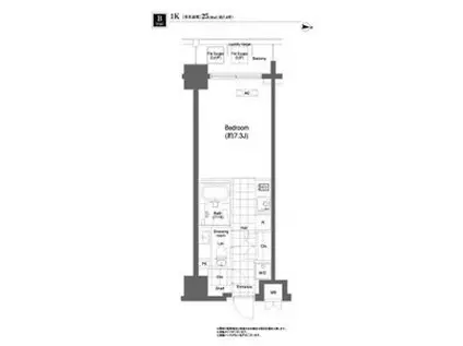 プライムアーバン目黒大橋ヒルズ(1K/2階)の間取り写真