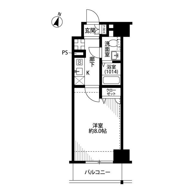 プレール・ドゥーク東雲(1K/10階)の間取り写真
