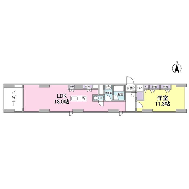 天王洲テラス(1LDK/10階)の間取り写真