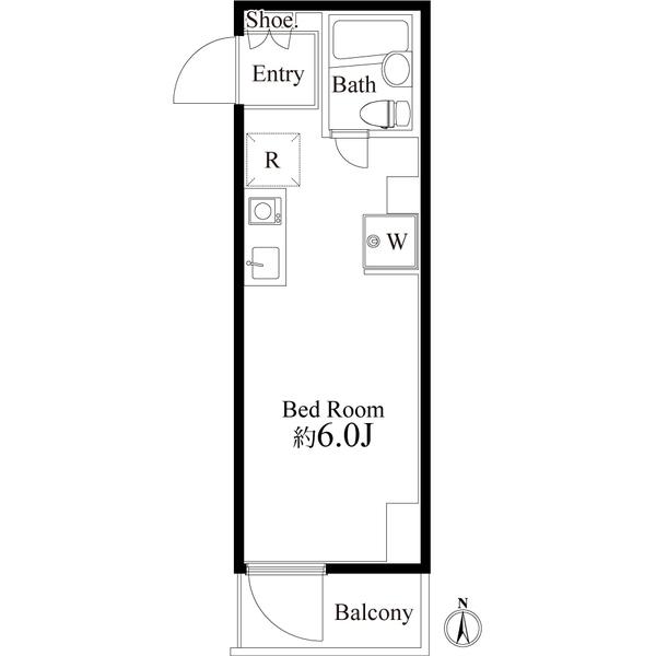 ヴィラスカイツリーパート2(ワンルーム/4階)の間取り写真