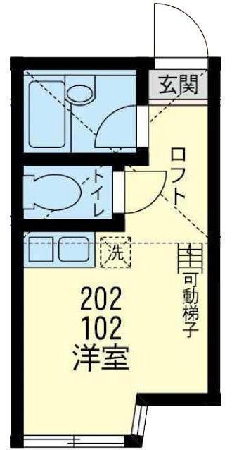 ユナイト藤崎エルカーノの杜(ワンルーム/1階)の間取り写真
