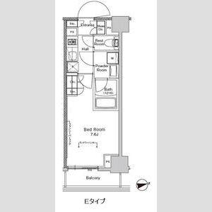 プラウドフラット門前仲町5(1K/1階)の間取り写真