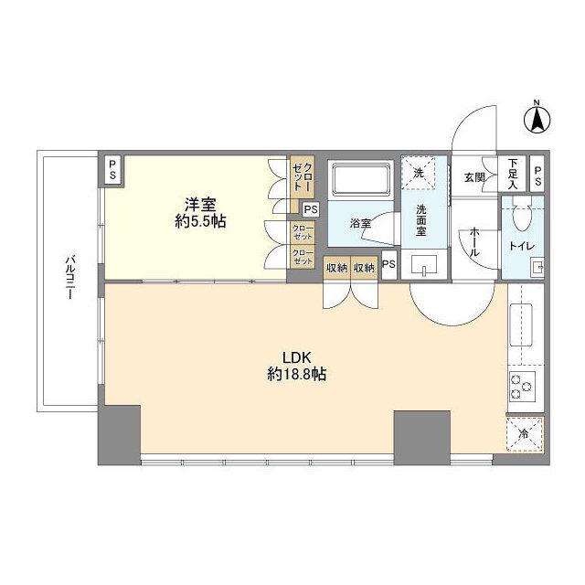 パリオ・アクティフ(1LDK/11階)の間取り写真